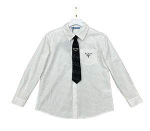 Mulheres Camiseta Branca com Gravata Verão Respirável Tees Designer Carta Impressão Tee Manga Longa Camisetas2610996