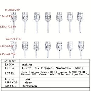 1 Juego de destornillador de implante Dental Kit de herramientas de restauración Universal llave dinamométrica de reparación con 12 Uds Mini destornilladores