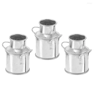 Vases Happy Yami Mini Retro Milk Can Galvanized Vase Jug Metal Flower Dollhouse Miniature Plant Pot Home Kitchen Living