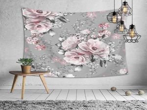 Tapisserier Scenic Floral Series Tapestry Camping Travel Beach Handduk Rum Estetiskt dekorativt tygvägg målning3264064