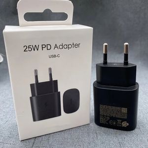 OEM Quality USB C Type C 25W PD Superfast Charger Travel Power Adapter med Retail Box AC Fast Charging Adapter för Samsung Note10/20 S8 S9 Plus Xiaomi