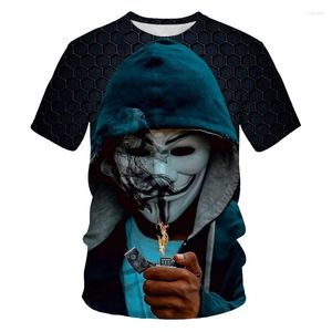 Men's T Shirts Clown Face T-shirt 3D Printed Horror Fashion Round Neck Short Sleeve Shirt For Man