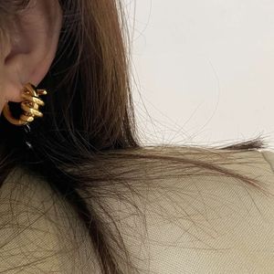 örhänge Designer Studörhängen Högkvalitativ märke Twined Gold Silver Small Size Twisted String Design Gold Hoops for Women Earing