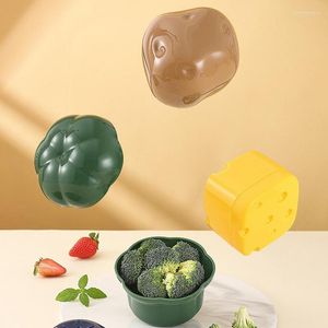 収納ボトルフードボックス野菜箱新鮮なキーキングボックス再利用可能なチーズポテトブロッコリー型シールカバー冷蔵庫の主催者キッチンツール