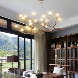 Chandeliers Chandelier Tree Branch Ceiling Lamp With Glass Ball Bubbles For Living Dining Room Tea Table Hanging Light