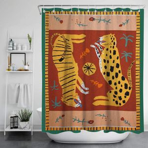 Curtains Cilected Animal Printing Waterproof Mildew Shower Curtain Bathroom Polyester Partition Curtain Home Decor Window Curtain