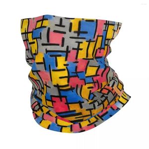 Kompozycja beretów autorstwa Piet Mondrian Bandana Winter Neck cieplejsze mężczyźni WITRPOOF WRAP Twarz Szalik de stijl Streszczenie sztuka gaiter