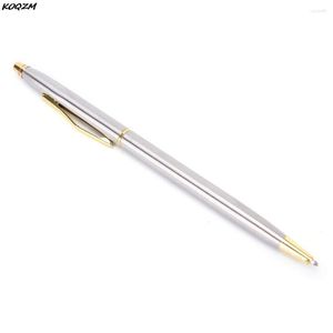 1st Ball Pen Rostfritt stål Rod Roterande metallkulspetare Stationery Ballpen 0,7 mm Blue Ink Office School Supplies