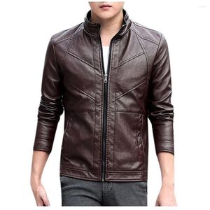 Jaquetas masculinas com zíper suéter jaqueta de couro de inverno com zíper homens blusas de manga comprida casaco casacos de lã de motocicleta