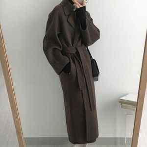 Karışımlar Uzun Yün Karışım Kadın Ceket Batwing Koreli Kış Sıcak Ukrayna Gevşek Palto Mujer Kar Aşınma Uzun Yeni Gary Ceket