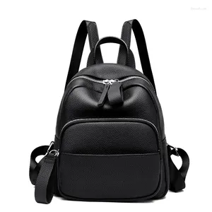 School Bags Ladies Genuine Leather Backpack High Quality Backpacks For Teenagers Girl Fashion Female Travel Bookbag Backbag Gift