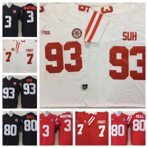 ハスカーズネブラスカフットボールジャージー在庫3マルティネス7スコットフロスト93 Ndamukong Suh 80 Kenny Bell Stitched Jersey Embroidery Women Youth Men High 9