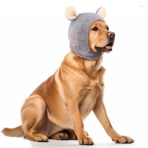 Abbigliamento per cani Cappello per animali fatto a mano all'uncinetto Cappello per collo regolabile Copricapo per cuccioli Costume da cartone animato Copricapo invernale caldo lavorato a maglia Cat Po