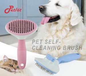 Cat Self Cleaning Slicker Brush With Button Pet Grooming Brush Amazon Selling1241549
