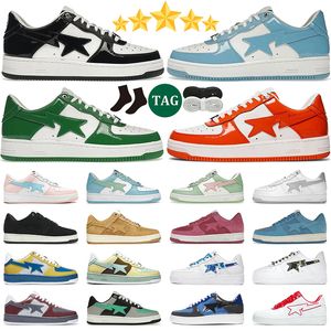 Com logotipo tênis homens mulheres designer tênis skate sapatos preto sax laranja combo rosa pastel verde camo azul camurça mens trainer