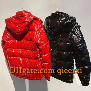 Schwarze Pufferjacke für Herren, Daunenjacke, weiße Ente, gepolsterte Mäntel, Outdoor, warm halten, Oberbekleidung, kalter, flauschiger Kapuzenmantel, Übergröße, XL, verdickender Schneemantel8ZD3