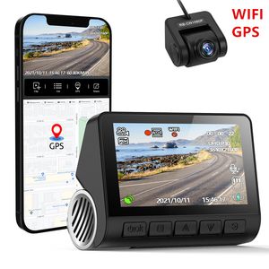 V55 3 tum ips Dash Cam inbyggd GPS WiFi 1080p bil DVR Dual Lens Dash Camera Dashcam Wide Vinkle Video Recorder Bakkamera natt Vision