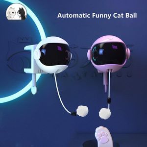 おもちゃ新しい電気猫のおもちゃ面白い猫ティーザーボールおもちゃ自動リフティングスプリングロッドヨーヨーリフティングボールインタラクティブパズルスマートペットおもちゃ