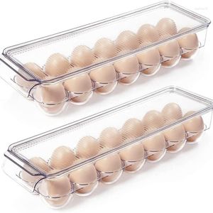 Storage Bottles 14Grids Egg Box Tray Containers Kitchen Holder Refrigerator Eggs Transparent Dispenser Airtight Fresh Preservat