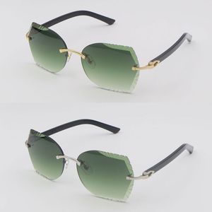 Ny designer Rimless Diamond Cut Lens Solglasögon 3524012a Aztec Arms Solglasögon Male och kvinnlig metallram Lyxig glasögon Plank