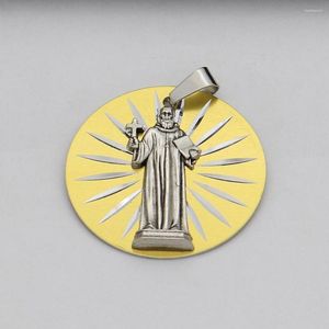 Anhänger Halsketten Cottvodiy Metal Round Jungfrau Maria Unsere Lieben Frau von Fatima Guadalupe Christus Jesus Charms Halskette Schmuckteile Teile