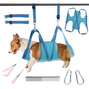 Grooming Pet Grooming Hammock Breattable Grooming sele Set för husdjur hundkatt grooming hjälper för att bada tvätt och trimning