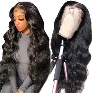 26 inch Body Wave Lace Front Wigs Human Hair Pre Plucked 180 Density Glueless HD Lace Frontal Wigs Brazilian Virgin Wigs for Women