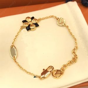 Bracciale con ciondolo in oro 18 carati di nuova moda, gioielli con bracciale con lettera di design per gioielli da regalo per feste di nozze da donna