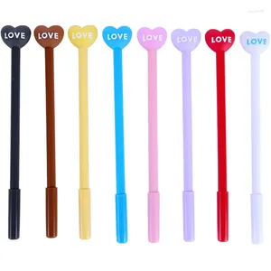 16Pcs Cartoon Neutral Pen 3d Love Gel Pens Pvc Soft Glue Student Stationery Black 0.5mm Needle