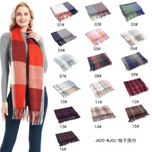 British plaid imitation cashmere scarf with enlarged thickened shawl and tassels for versatile infinity bandanas scarves scarfs shawls