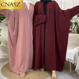 Etniska kläder muslimska eleganta Abaya afrikansk svart klänning med knappar Dubai Long Woman Evening Robe Kaftan Marockan Wedding Caftan Ramadan 230426