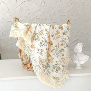 담요 Swaddling Muslin Baby Cotton Born Tassel을받는 물건을받는 물건 유아 Swaddle 아기 수면 퀼트 침대 덮개 230426