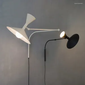 Vägglampor italienska designer lampor järn roterbar led lampa vardagsrum sovrummet sovrum studie läsning ljus modern heminredning oraments