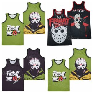 Film Voorhees Jason Jersey Basketball Freitag der 13. FREITAG CRYSTAL LAKE Shirt für Sportfans Atmungsaktive Stickerei Reine Baumwolle Team Schwarz Retro HipHop Sommer