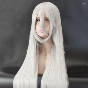 Rifornimenti per feste Gioco NieR Automata YoRHa Tipo A No.2 A2 Parrucche Cosplay Argento Bianco Lungo Rettilineo Resistente al calore Parrucca sintetica per capelli