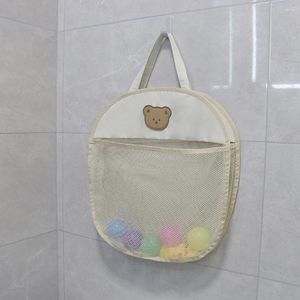 Storage Bags Bath Hanging Bag See-through Mesh Toy Double Layers Soft Handles Large Capacity Head