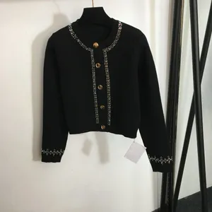 BL048 Giacca maglione cardigan corto lavorato a maglia con spalla imbottita jacquard vintage primavera da donna di alta qualità