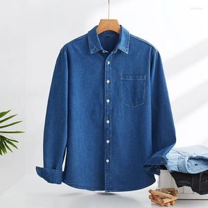 Men's Casual Shirts 2023 Spring And Autumn Pure Cotton Washed Denim Shirt Long Sleeve Trend Versatile Workwear Japanese Jacket
