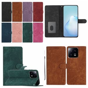 Plånbokfodral för Xiaomi 13 Pro Lite 12T Redmi Note 12 Pro Plus A1 10A 10C Skin Feel Hand Feeling Pu Leather Credit ID Card Slot Holder Flip Cover Ancient Retro Book Pouch