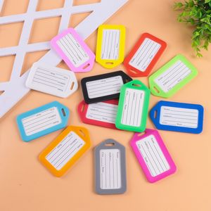 Luggage Tags Double Layer Plastic Multicolor Pull-Out Label Name Baggage Suitcase Tag Printed Paper Cards Travel Key Chain