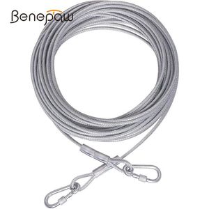 Leashes Benepaw Steel Wire Tie Out Cable Dog Leash Heavy Duty Reflective Trolley Training Lead For Large Dogs Up To 125kg Pet Runner