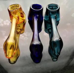 Glass Pipes Smoking Manufacture Hand-blown hookah High quality colored ghost head glass pipe