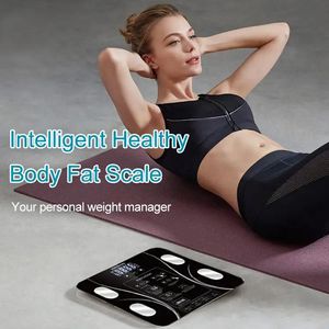 Весы для жира, умные весы для здоровья, электронные весы с Bluetooth, цифровые напольные весы для тела, ЖК-дисплей
