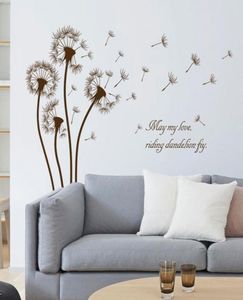 Brown Color Dandelion Wall Sticker Living Room Bedroomkids Rooms Home Decor PVC Autocollant Mural8850606