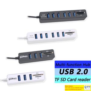 2 in 1 USB Hub USB HUB Adapter Spliter with TF SD Card Reader for Computer Laptop