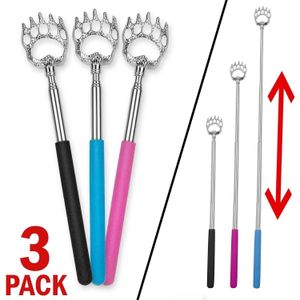 3 Pack Bear Claw Telescopic Metal Extdragbar Back Scratcher Back Massager Gift