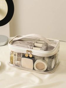 Kosmetik-Organizer Damen PU-Kosmetiktasche Reisekosmetiktasche transparente Toilettentasche Hautpflege-Aufbewahrungsbox Toiletten-Aufbewahrungsbox 231127