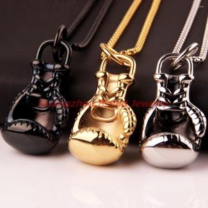 Pendant Necklaces 40 24mm 41g Boxing Glove Chain Match Jewelry 316L Stainless Steel Mens Boys Gifts Silver Gold Black Color