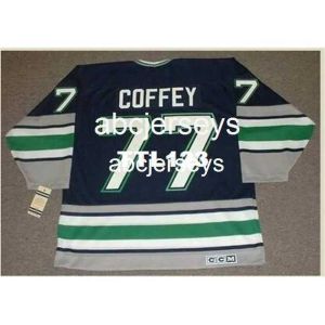 #77 Paul Coffey Hartford Whalers 1996 CCM 빈티지 하키 저지 스티치 이름 번호