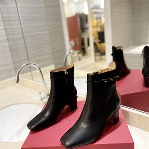 Square Tos Trendy Thunky Heels ayak bileği botları kadın savaş botları batı botu lüks tasarımcı patik fabrika ayakkabı kahverengi siyah moda kadın botları boyut 35-41